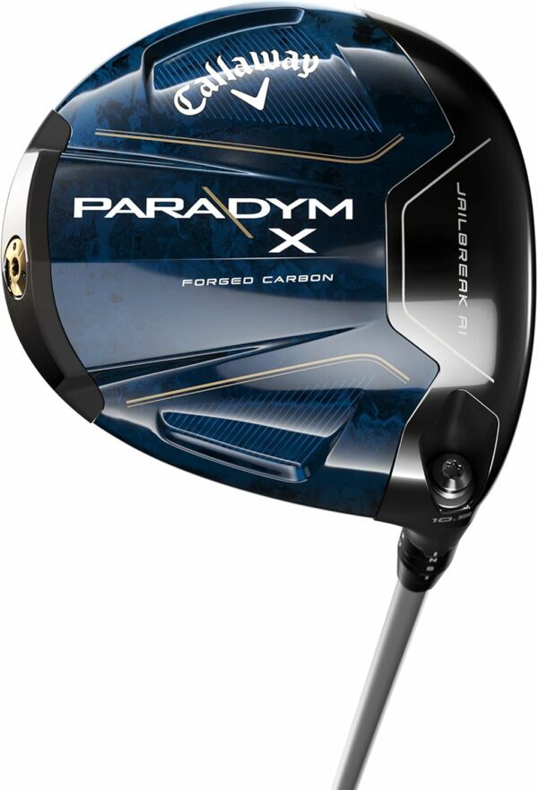 Callaway Paradym X golf driver showcasing Forged Carbon and Jailbreak AI technologies to enhance stability, power, and forgiveness