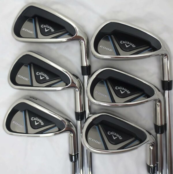 Set of Callaway Edge golf irons designed for precision, forgiveness, and enhanced player performance