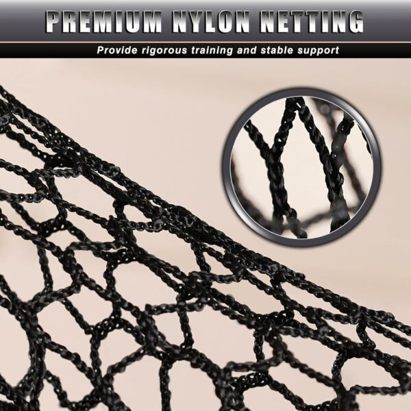 Close-up view of premium black nylon netting with interwoven strands offering strength and durability for rigorous training.