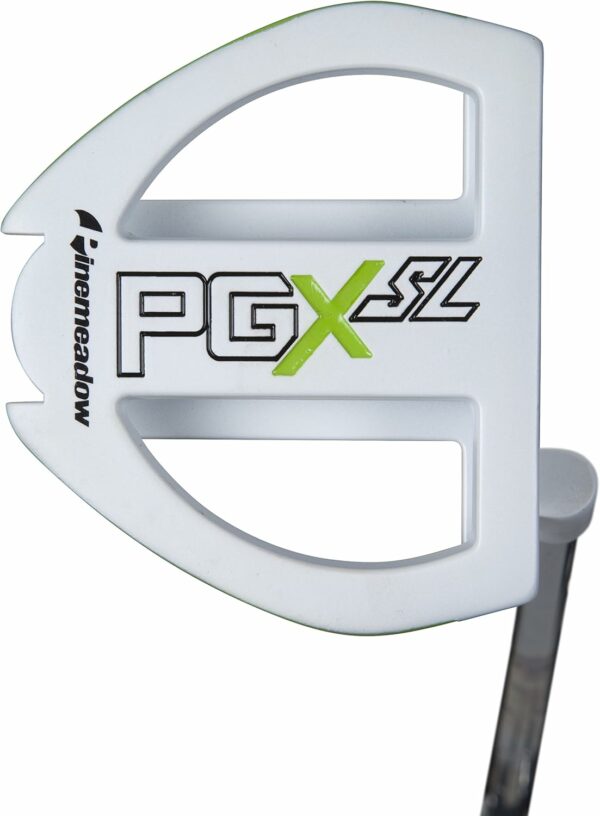 Pinemeadow PGX SL putter featuring a unique head design and alignment aids for better putting accuracy