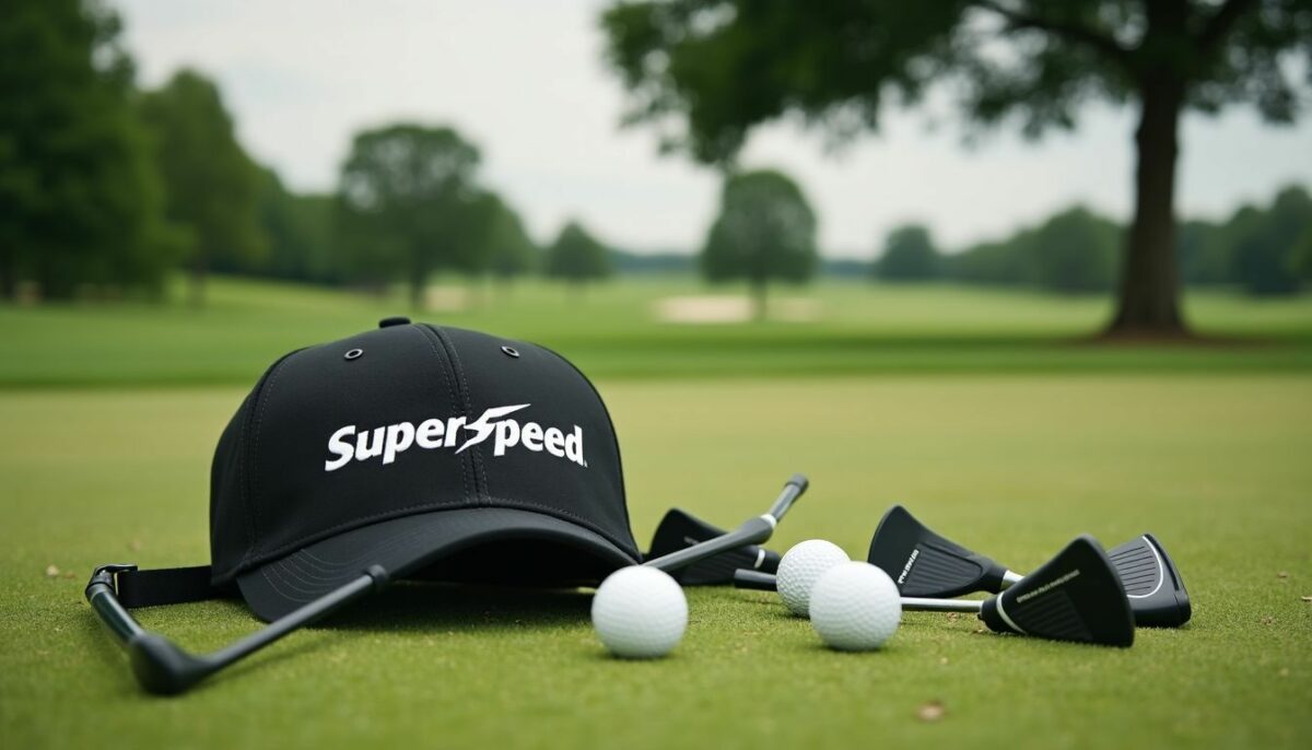 A SuperSpeed Golf Training Set on a well-maintained golf course.